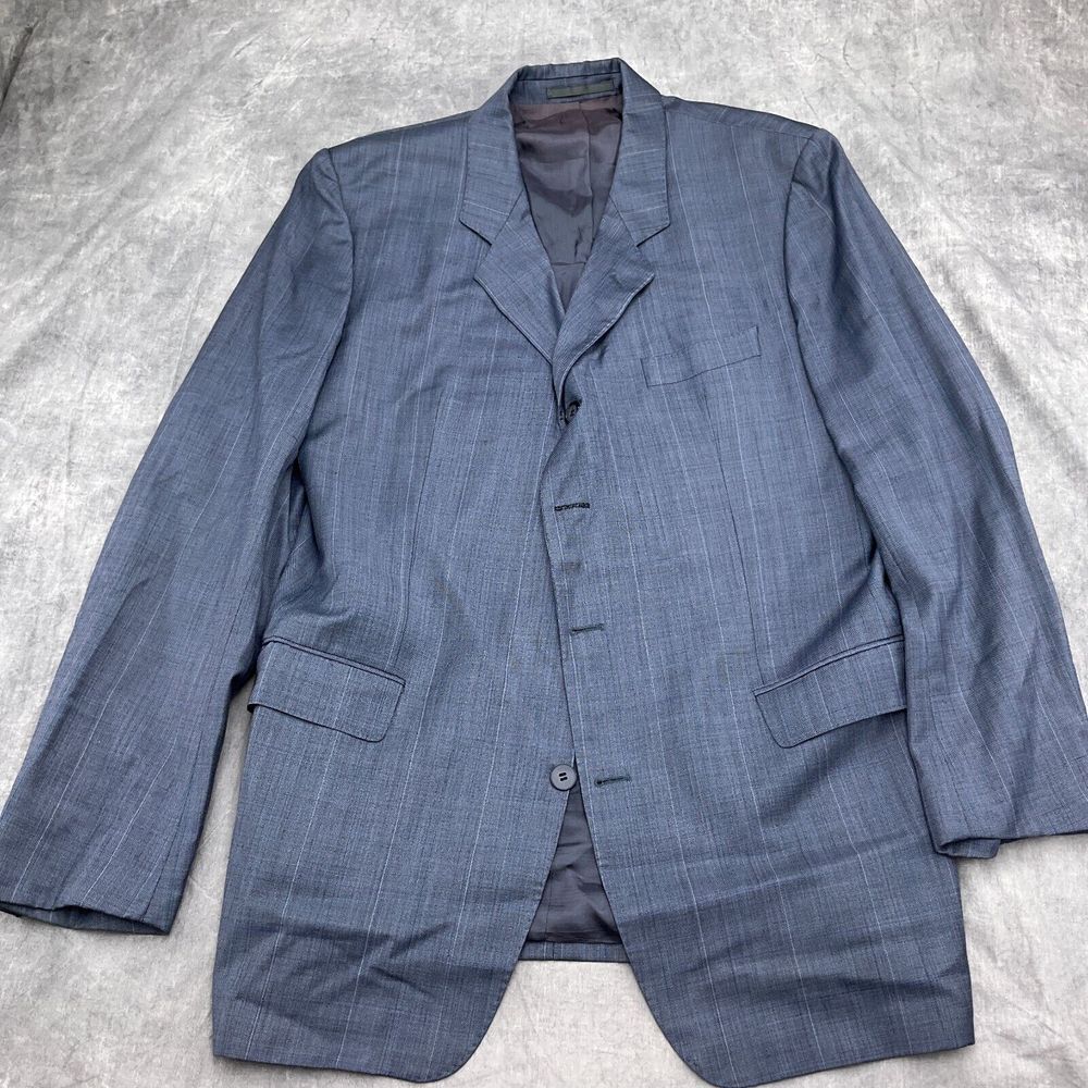 Hugo Boss Blazer Men 42‎ Blue Plaid Cashmere Wool Classic Career Suit Jacket